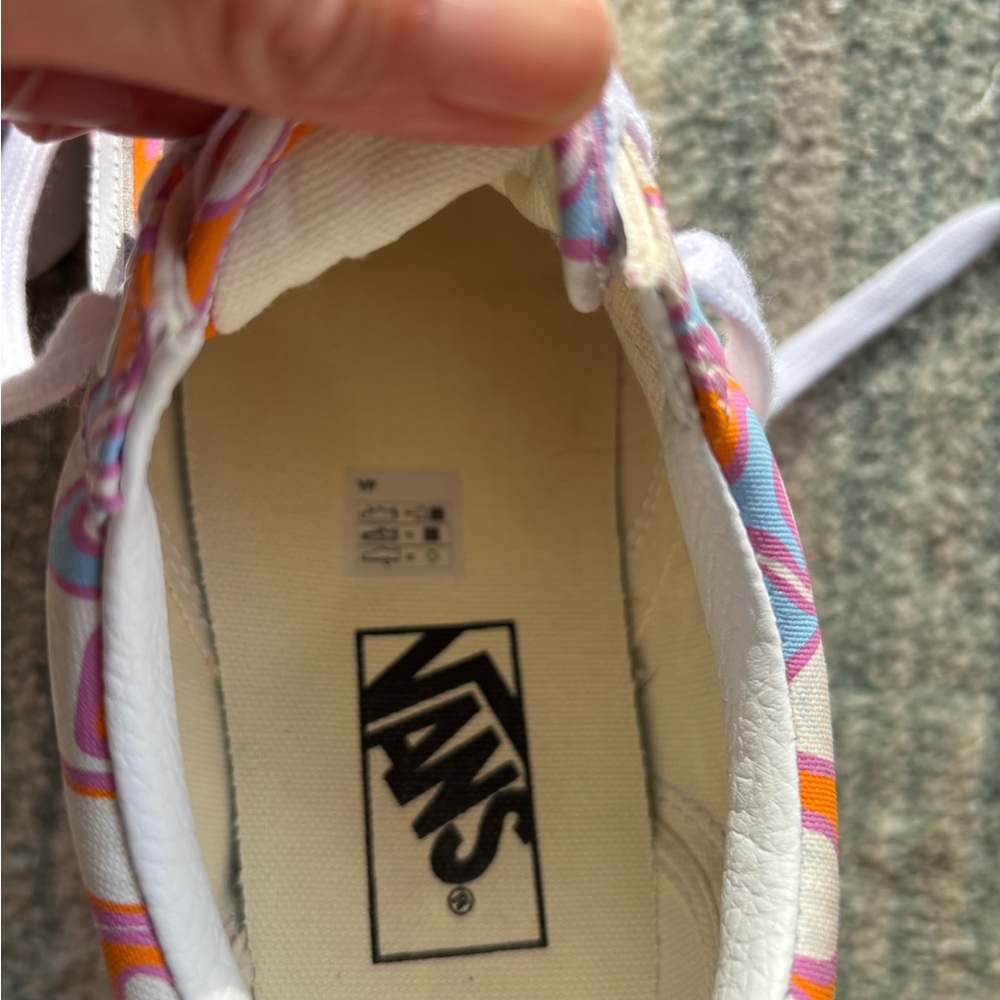 Vans Old Skool Stacked UV Peace Orange & White Platform Shoes - Picture 10 of 13